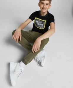 Jack & Jones JNR Jack & Jones FIKES Boys Tee -BLACK Kids Polos, Tees, & Shirts