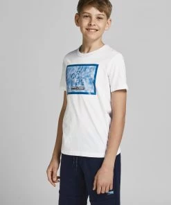 Jack & Jones JNR Jack & Jones FIKES Boys Tee -WHITE