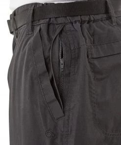 Craghoppers Mens Kiwi Convertible Trousers CMJ601 BLACK PEPPER