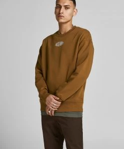Jack & Jones JORWORLD Sweatshirt -BROWN (XL, 2XL Only) Mens Hoodies & Sweatshirts