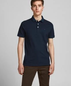 Mens Polos, Tees & Shirts Jack & Jones JJEPAULOS Polo -DARK NAVY