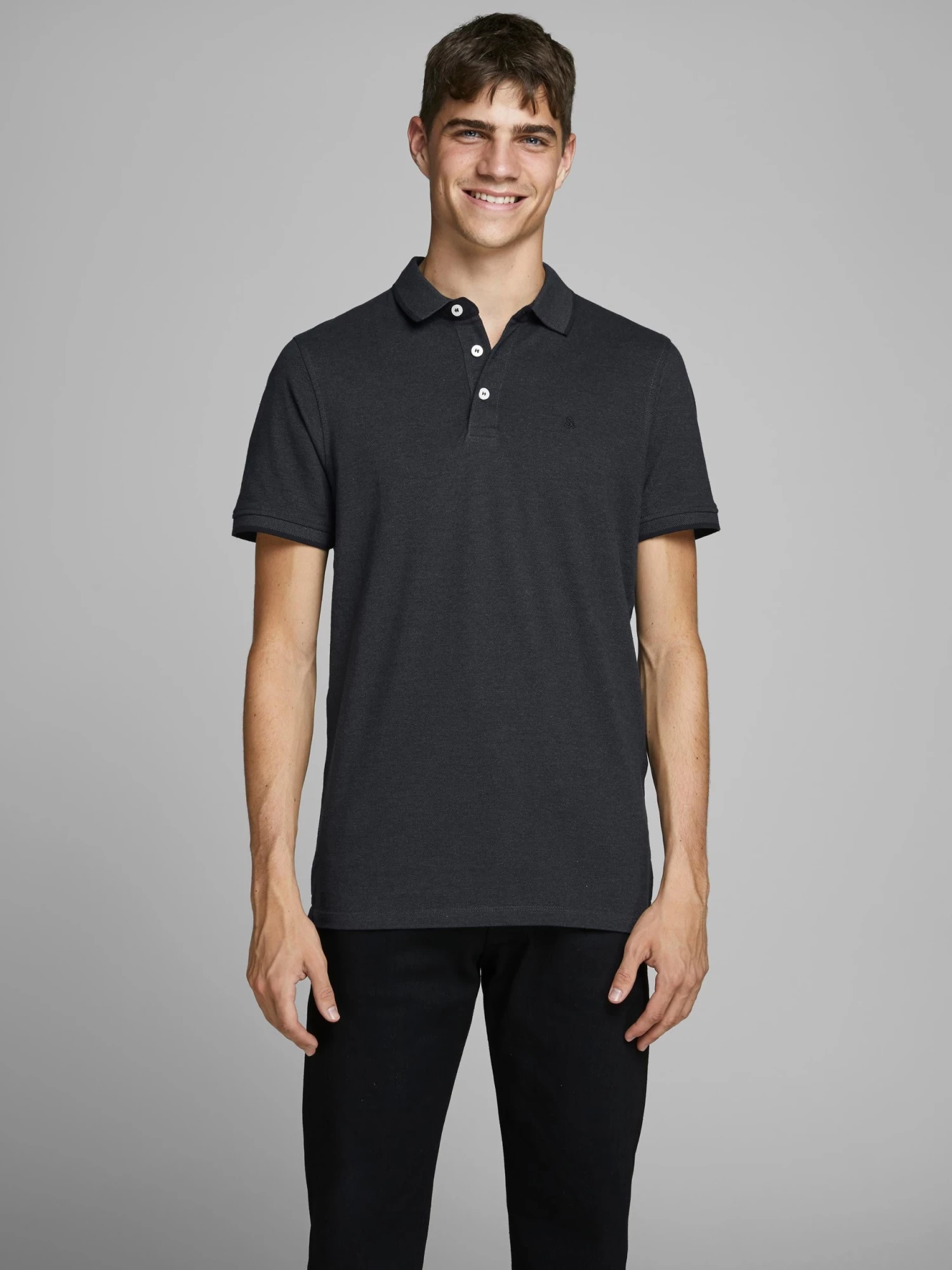 Mens Polos, Tees & Shirts Jack & Jones JJEPAULOS Polo -DARK GREY