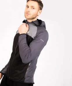 Dare2B Mens Ratified II Stretch Midlayer- BLACK/EBONY Mens Fleeces & Midlayers