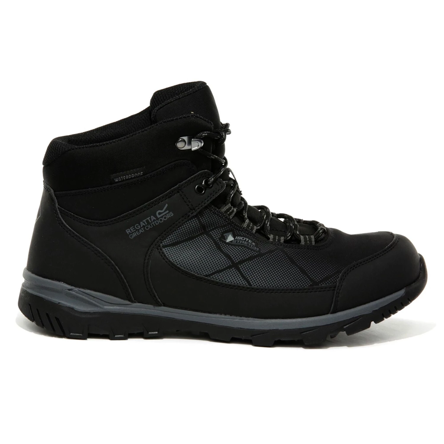 Mens Footwear Regatta Mens Highton Stretch Waterproof Boot -BLACK/ASH (6, 8, 12, 13 Only)