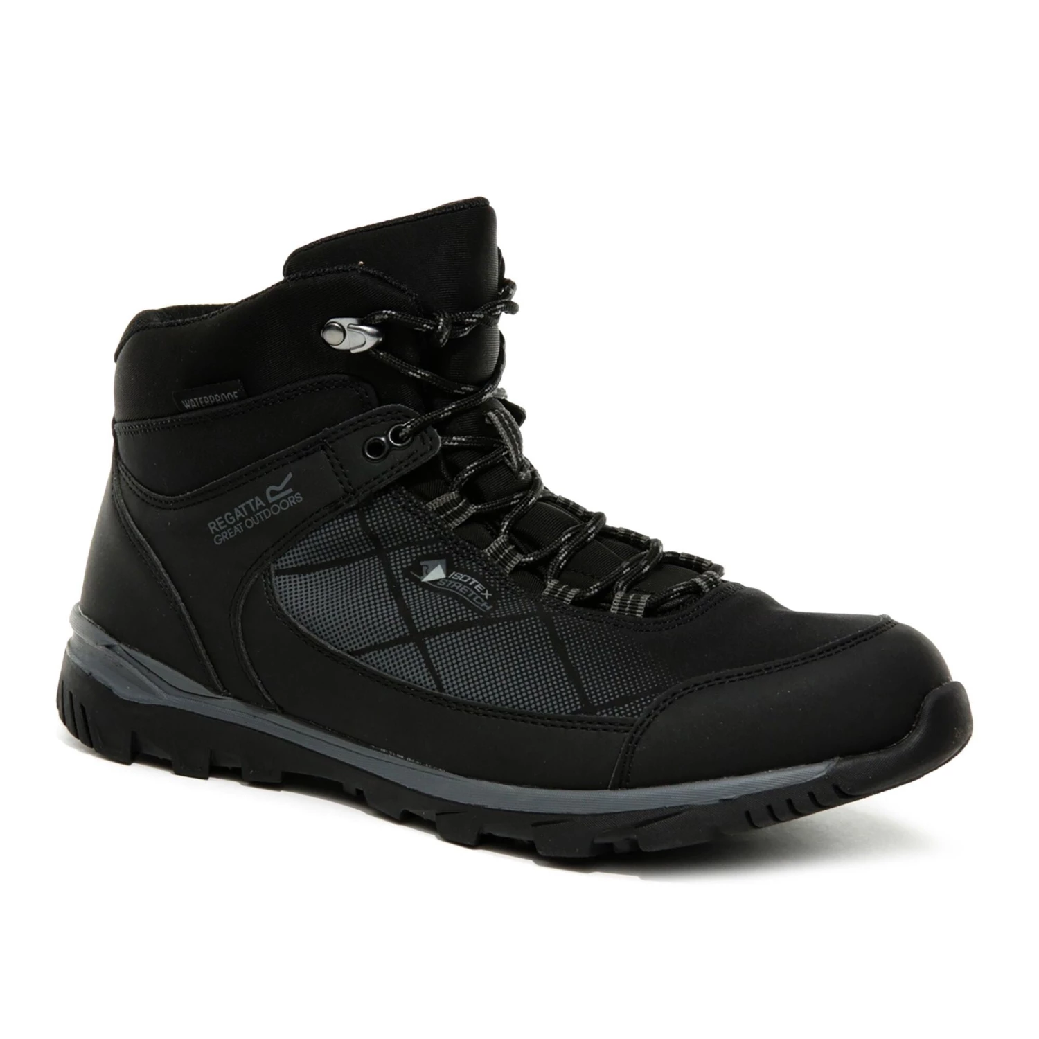 Mens Footwear Regatta Mens Highton Stretch Waterproof Boot -BLACK/ASH (6, 8, 12, 13 Only)