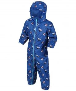 Regatta Kids Pobble Lightweight Puddlesuit -NAUTICAL BLUE Kids Puddlesuits