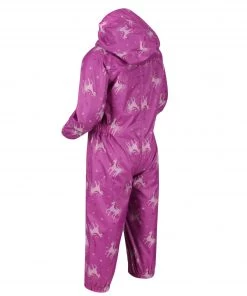 Kids Puddlesuits Regatta Kids Pobble Lightweight Puddlesuit -ORCHID