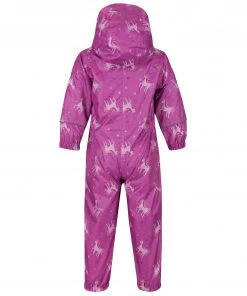 Kids Puddlesuits Regatta Kids Pobble Lightweight Puddlesuit -ORCHID