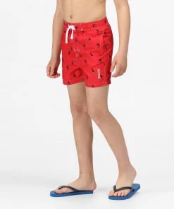 Regatta Kids Skander II Swim Shorts -TRUE RED Swimwear