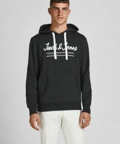 Mens Hoodies & Sweatshirts Jack & Jones JJHERRO Hoody -BLACK