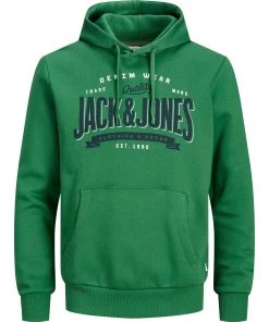 Jack & Jones JJELOGO2 Hoody -VERDANT (M, L Only)