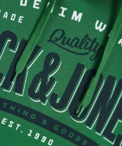 Jack & Jones JJELOGO2 Hoody -VERDANT (M, L Only)