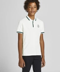Jack & Jones JNR Jack & Jones JJMISARI Boys Polo -WHITE (7-8, 9-10 Only)