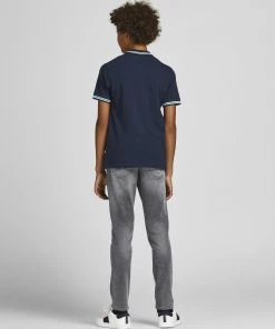 Jack & Jones JNR Kids Polos, Tees, & Shirts Jack & Jones JJMISARI Boys Polo -NAVY BLAZER (9-10 Only)