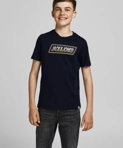 Jack & Jones JNR Jack & Jones JORSWIRLE Boys Tee -NAVY BLAZER Kids Polos, Tees, & Shirts