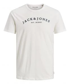 Jack & Jones JJCROSS Tee -CLOUD DANCER Mens Polos, Tees & Shirts