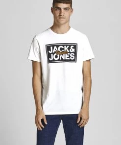 Jack & Jones JORTAPES Tee -WHITE Mens Polos, Tees & Shirts