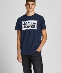 Mens Polos, Tees & Shirts Jack & Jones JORTAPES Tee -NAVY BLAZER