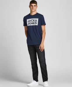 Mens Polos, Tees & Shirts Jack & Jones JORTAPES Tee -NAVY BLAZER