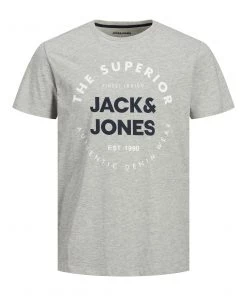 Jack & Jones JJHERRO Tee -LIGHT GREY MELANGE (M, XL Only) Mens Polos, Tees & Shirts