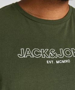 Jack & Jones JJBANK Plus Size Tee -FOREST NIGHT