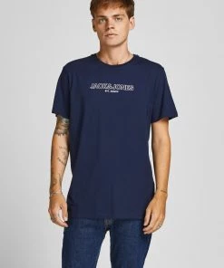 Jack & Jones JJBANK Tee -NAVY BLAZER