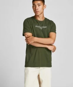 Jack & Jones JJBANK Tee -FOREST NIGHT Mens Polos, Tees & Shirts