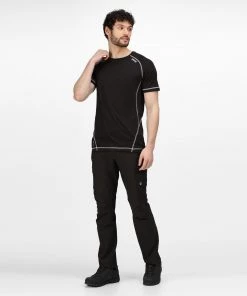 Regatta Mens Virda II Active Tee -BLACK Mens Sportswear & Fitness