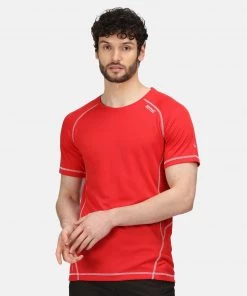 Regatta Mens Virda II Active Tee -CHINESE RED Mens Sportswear & Fitness