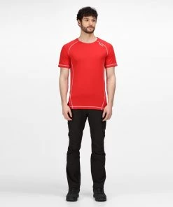 Regatta Mens Virda II Active Tee -CHINESE RED Mens Sportswear & Fitness