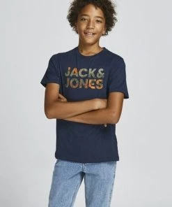 Jack & Jones JNR Jack & Jones JJSOLDIER Boys Tee -NAVY BLAZER Kids Polos, Tees, & Shirts