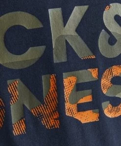 Jack & Jones JNR Jack & Jones JJSOLDIER Boys Tee -NAVY BLAZER Kids Polos, Tees, & Shirts