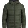 Mens Jackets & Bodywarmers Jack & Jones JJLUKE Light Hooded Jacket -FOREST NIGHT