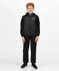 Regatta Kids Kielder V Hybrid Jacket -ASH/BLACK Kids Jackets & Bodywarmers