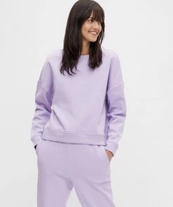 Pieces CHILLI Sweatshirt -LAVENDER (L, XL Only) Ladies Hoodies & Sweatshirts