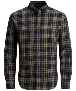 Mens Polos, Tees & Shirts Jack & Jones JORBLASTER Check Flannel Shirt -OLIVE