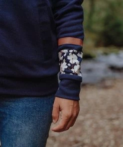 Saltrock Sea-Thrift Ladies Lined Hoody -DARK BLUE Ladies Hoodies & Sweatshirts