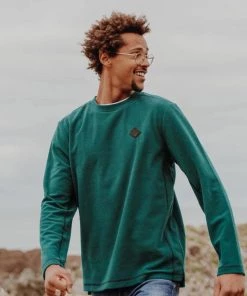 Saltrock Mortimer Mens Fleece Sweatshirt -DARK GREEN Mens Hoodies & Sweatshirts