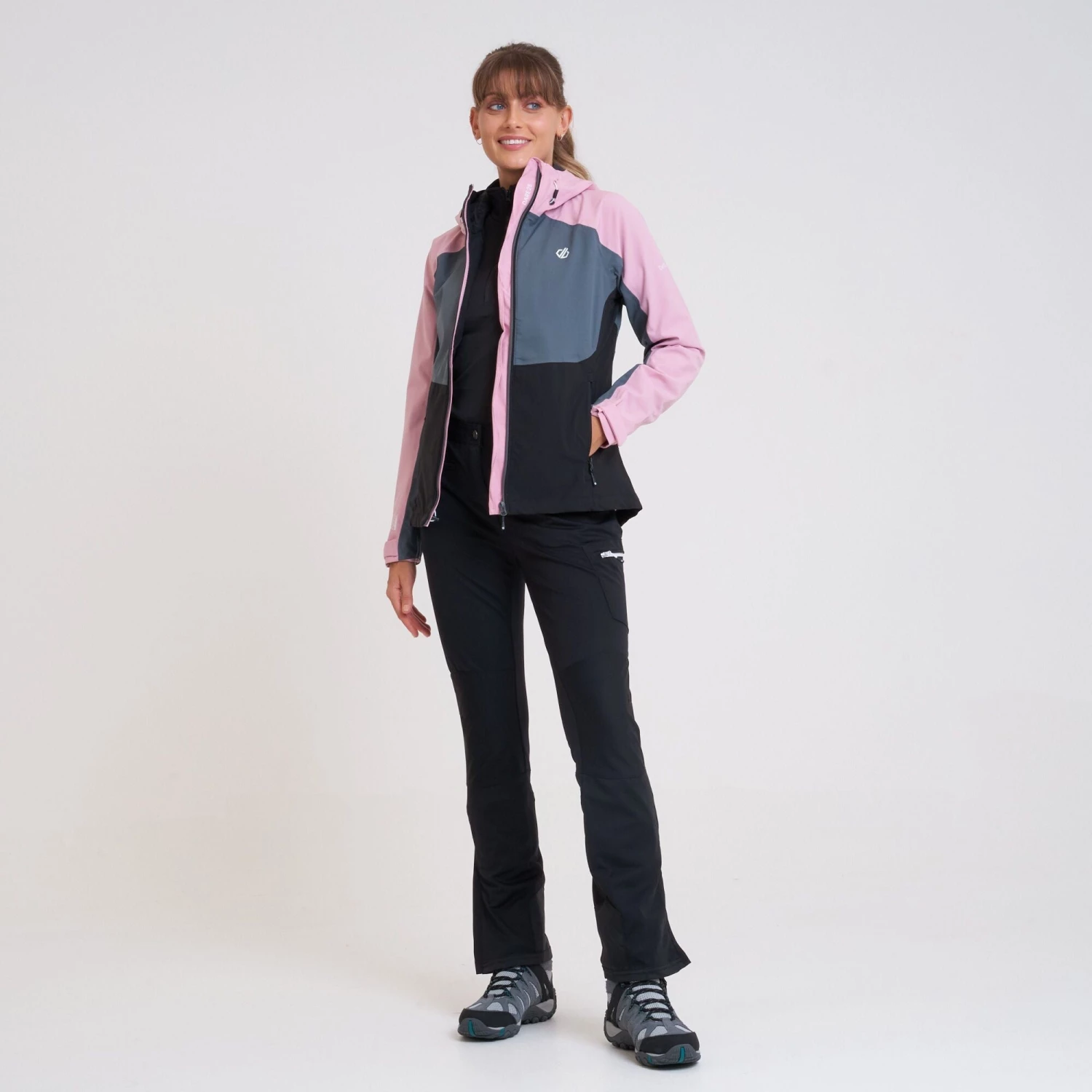 Dare2B Ladies Compete Waterproof Jacket -GREY/PINK