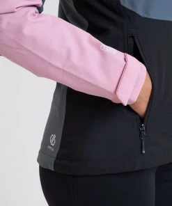 Dare2B Ladies Compete Waterproof Jacket -GREY/PINK