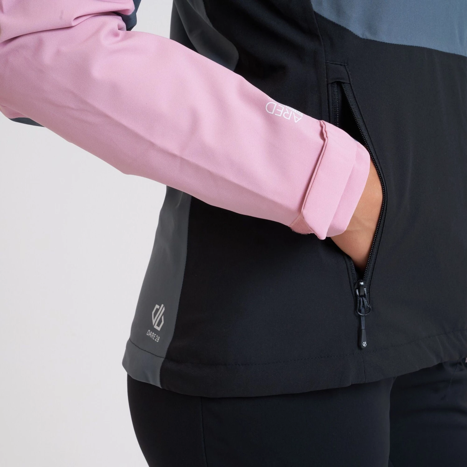 Dare2B Ladies Compete Waterproof Jacket -GREY/PINK