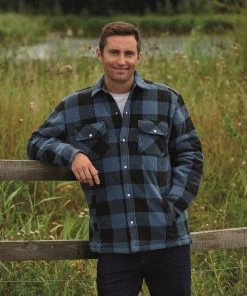 Champion Mens Kinross Padded Work Shirt -NAVY