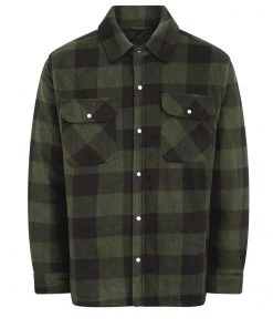 Champion Mens Kinross Padded Work Shirt -GREEN
