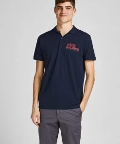 Jack & Jones JCOFLOKI Polo Shirt -NAVY BLAZER (M, L Only)