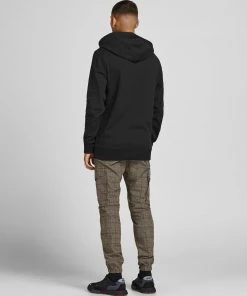 Mens Hoodies & Sweatshirts Jack & Jones JJEBASIC Logo Hoody -BLACK/BLACK