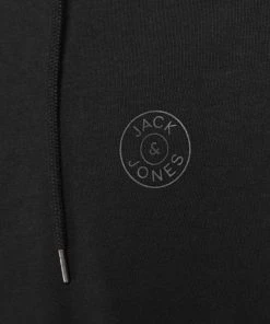 Mens Hoodies & Sweatshirts Jack & Jones JJEBASIC Logo Hoody -BLACK/BLACK