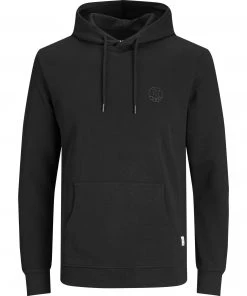 Mens Hoodies & Sweatshirts Jack & Jones JJEBASIC Logo Hoody -BLACK/BLACK