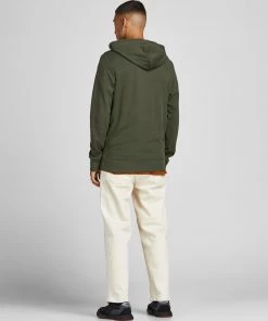 Jack & Jones JJEBASIC Logo Hoody -FOREST NIGHT Mens Hoodies & Sweatshirts