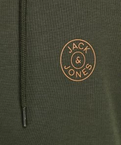 Jack & Jones JJEBASIC Logo Hoody -FOREST NIGHT Mens Hoodies & Sweatshirts