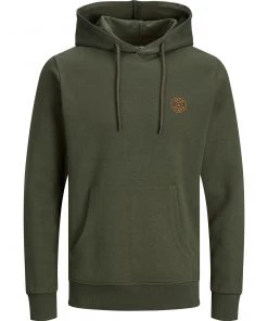 Jack & Jones JJEBASIC Logo Hoody -FOREST NIGHT Mens Hoodies & Sweatshirts